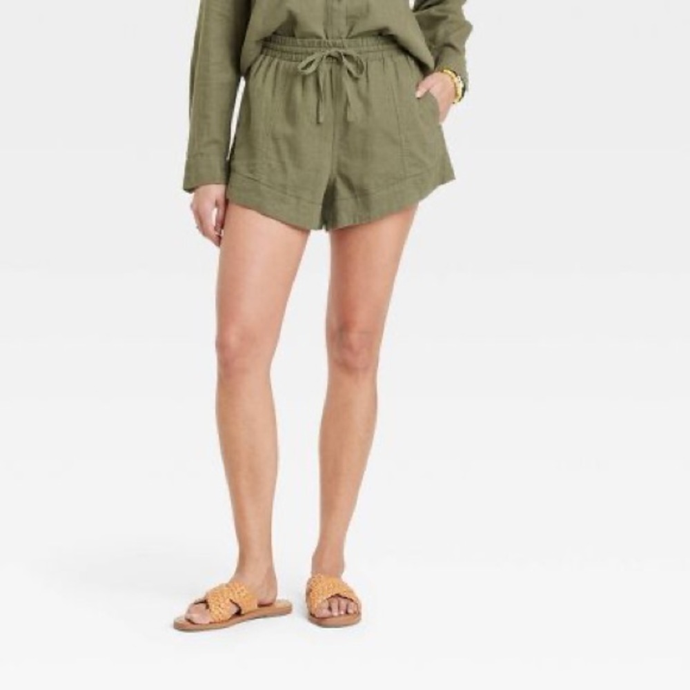 High-Rise Linen Pull-On Shorts - Universal Thread™